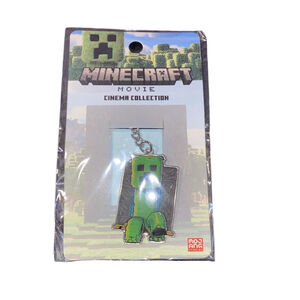 Minecraft Green & Black Creeper Alloy Keychain One Size Exclusive NWT